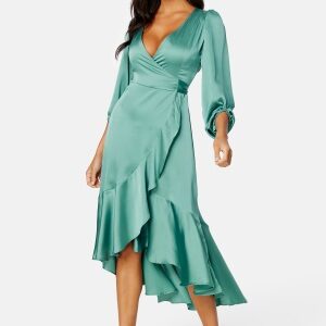 Bubbleroom Occasion Gilda Wrap Dress Petrol-green 4XL