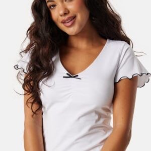 BUBBLEROOM Babylock Short Sleeve Top White XS