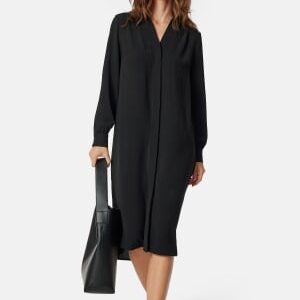 BUBBLEROOM Hidden Button Shirt Dress Black S