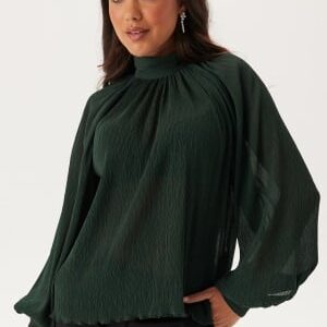 BUBBLEROOM High Collar Structured Blouse Dark green XS