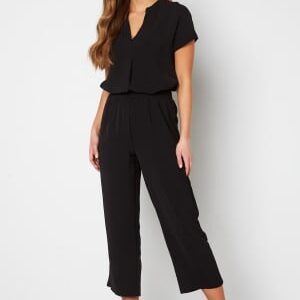 BUBBLEROOM Matilde Smock Waist Ankle Trousers Black S