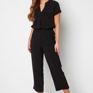 BUBBLEROOM Matilde Smock Waist Ankle Trousers Black XS