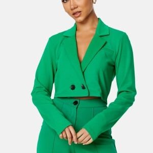 BUBBLEROOM Hilma cropped blazer Green L