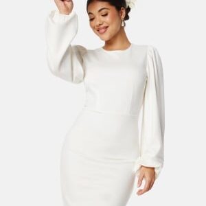 BUBBLEROOM Balloon Sleeve Short Dress White 3XL