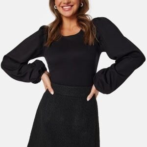 BUBBLEROOM Idalina Puff Sleeve Top Black XS