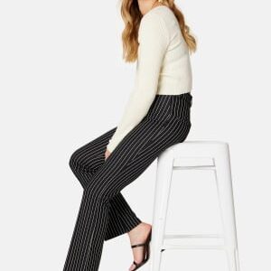 BUBBLEROOM Soft flared suit trousers Black/Striped S