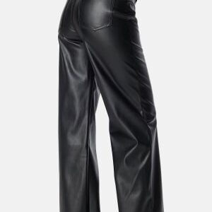 BUBBLEROOM Straight PU Trousers Black 40