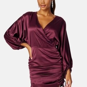 BUBBLEROOM Kimberly Satin Dress Bordeaux 36