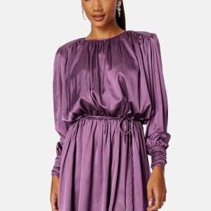 BUBBLEROOM Klara Satin Dress Dark purple XS