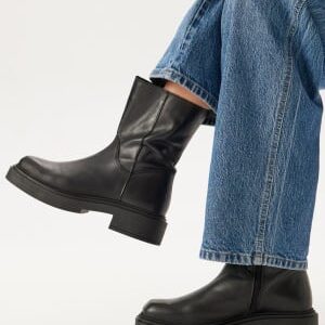 BUBBLEROOM Leather Chelsea Boots Black 37