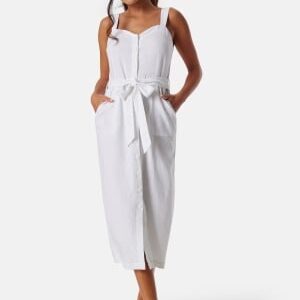 BUBBLEROOM Linen Blend Dress White 34