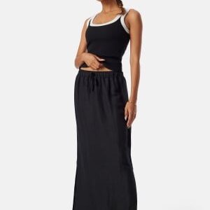 BUBBLEROOM Linen Blend Maxi Skirt Black S