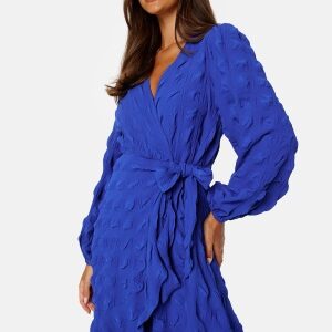 BUBBLEROOM Litzy Wrap Dress Blue XS