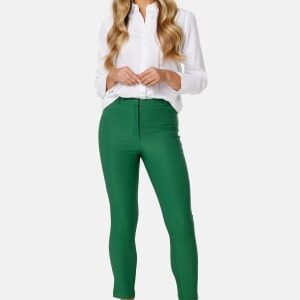 BUBBLEROOM Lorene High Waist Stretchy Ankle Slit Trousers Green 36