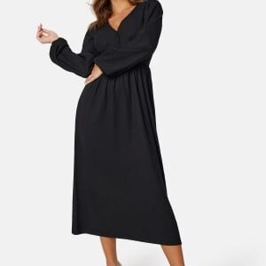 BUBBLEROOM Structure Button Midi Dress Black XS