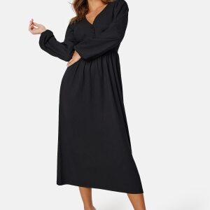 BUBBLEROOM Structure Button Midi Dress Black S