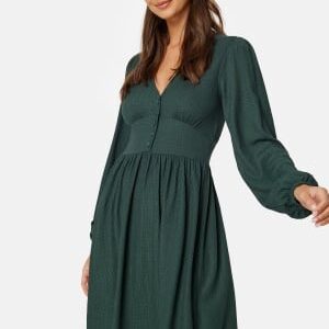 BUBBLEROOM Structure Button Short Dress Dark green XS