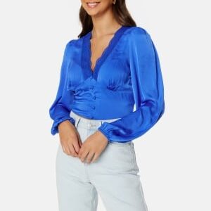 BUBBLEROOM Lucinda satin blouse Blue 44