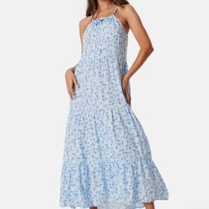 BUBBLEROOM Viscose Strap dress Blue/Patterned S