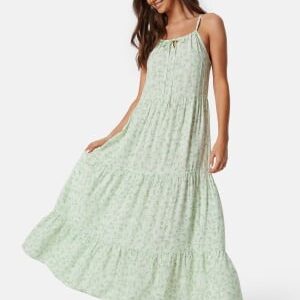 BUBBLEROOM Viscose Strap dress Green/Patterned S