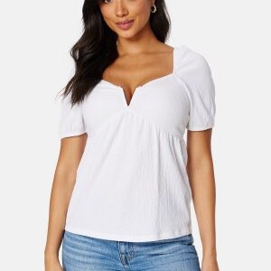 BUBBLEROOM Manda puff sleeve top Offwhite XS