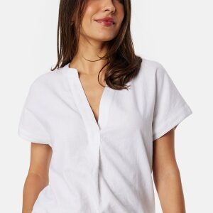 BUBBLEROOM Linen Blend Blouse White XS