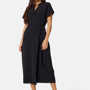 BUBBLEROOM Matilde Wrap Dress Black XS