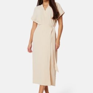 BUBBLEROOM Matilde Wrap Dress Light beige XS