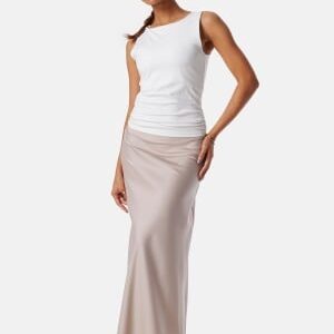 BUBBLEROOM Demi Maxi Satin Skirt Light nougat 46