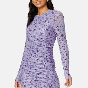 BUBBLEROOM Melandra mesh dress Lilac / Floral S