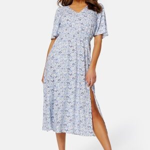 BUBBLEROOM Melanie butterfly sleeve dress Blue / Patterned S