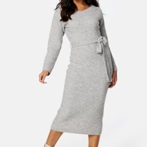 BUBBLEROOM Meline knitted dress Grey melange XL