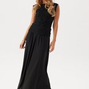 BUBBLEROOM Mesh Wide Maxi Skirt Black XS