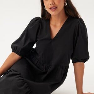 BUBBLEROOM Midi Puff Sleeve Dress Black S