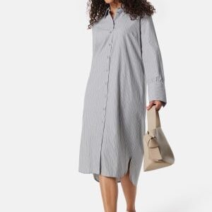 BUBBLEROOM Minou Shirt Dress Grey / White / Striped 34