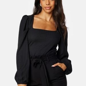 BUBBLEROOM Miriam Balloon Sleeve Top Black M