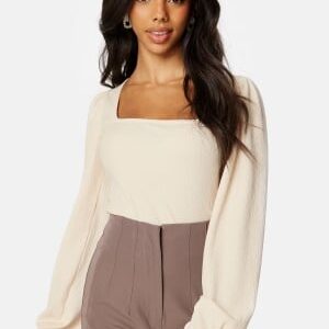 BUBBLEROOM Miriam Balloon Sleeve Top Light beige XS