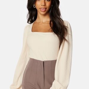 BUBBLEROOM Miriam Balloon Sleeve Top Light beige 2XL