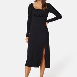 BUBBLEROOM Neija Square Neck Midi Dress  Black L