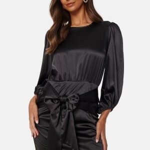 BUBBLEROOM Nellie Satin Dress Black 44