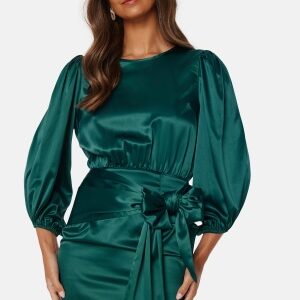 BUBBLEROOM Nellie Satin Dress Dark green 36