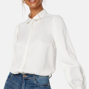 BUBBLEROOM Satin Puff Sleeve Shirt Offwhite 46