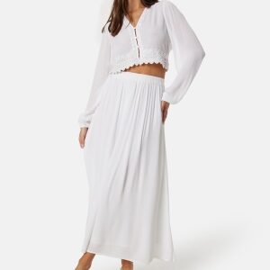 BUBBLEROOM Noele Viscose Crepe Maxi Skirt White XL