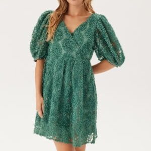 Bubbleroom Occasion 3D Puff Sleeve Dress Dusty green S