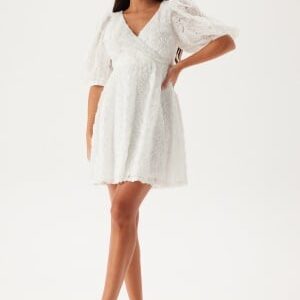 Bubbleroom Occasion 3D Puff Sleeve Dress White XXS