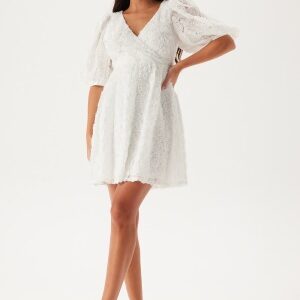 Bubbleroom Occasion 3D Puff Sleeve Dress White M