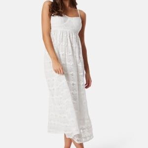 Bubbleroom Occasion Lace Strap Midi Dress White 34