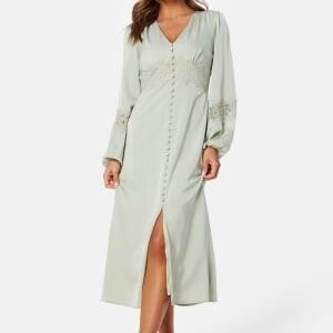 Bubbleroom Occasion  Satin Midi Dress Dusty green M