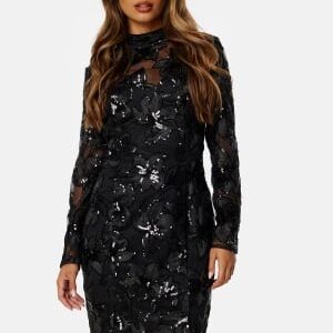 Bubbleroom Occasion Blanca Embroidered Dress Black 36