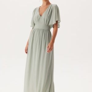 Bubbleroom Occasion Butterfly Sleeve Chiffon Gown Dusty green 42